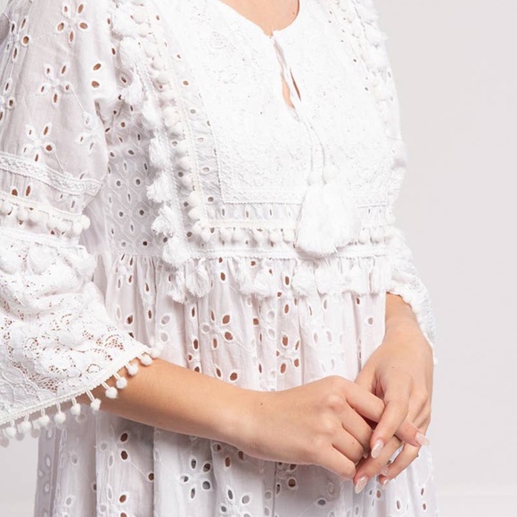 The Mykonos Boho Eyelet Tunic Dress - Picture 3 of 4